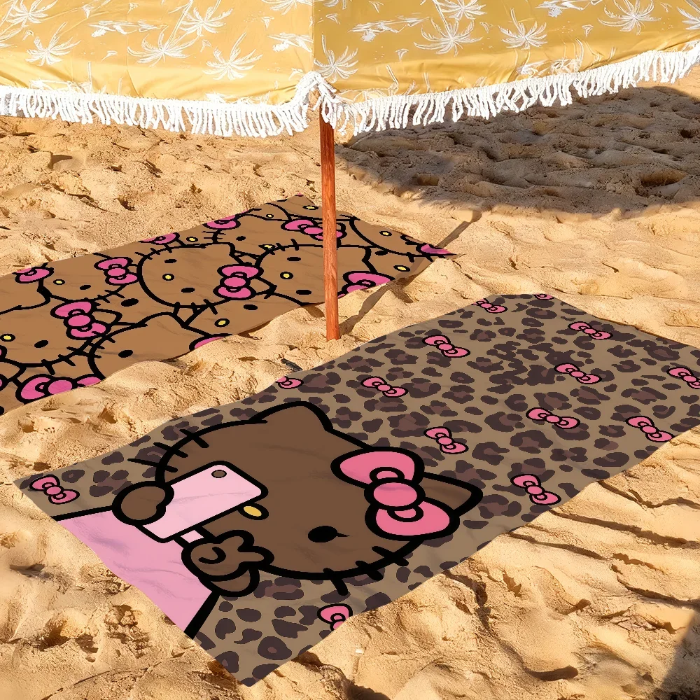 Sa H-HelloK-Kitty Leopard DarkSkinned Hottie Quick Drying Beach Towels Are Suitable For Swimming Pools Camping Yoga And The Gym view 6