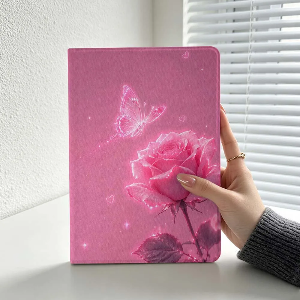 Pink Rose Butterfly For Lenovo Xiaoxin Lenovo Tab Pad Pro Plus K11 P12 M10 Legion Y900 Soft Inch Tablet Case Cover