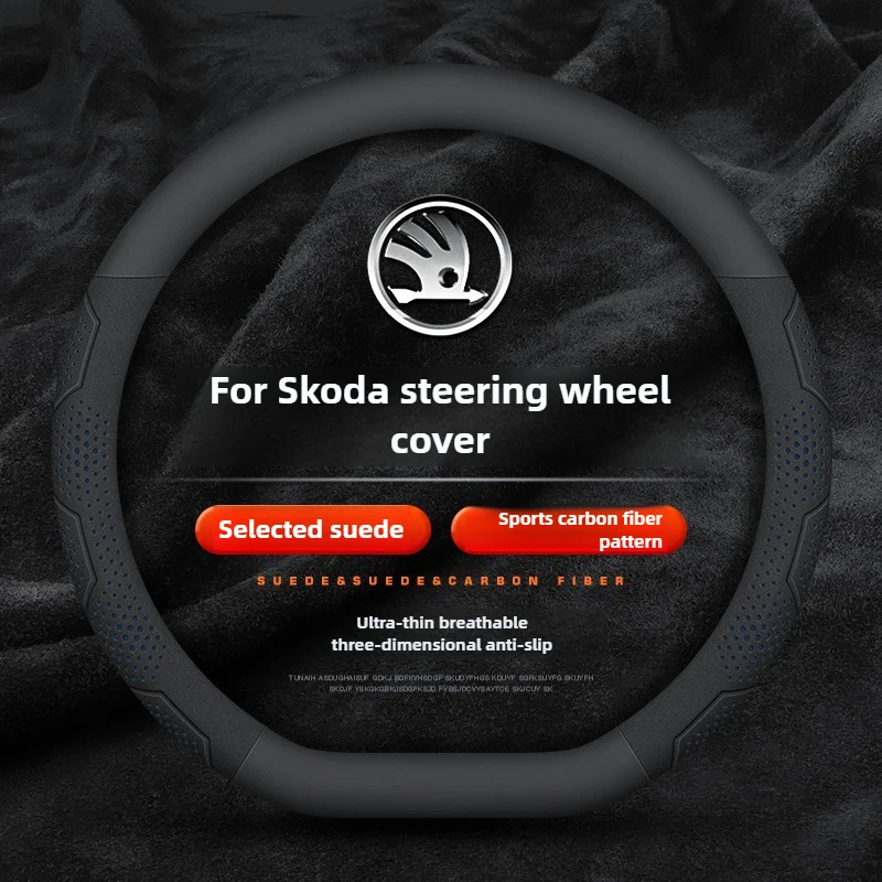 

Leather Car Steering Wheel Cover for Skoda Octavia 2 3 4 A5 A7 Superb 4 Kodiaq Rapid Karoq Fabia 1 2 5J RS Mk2 Mk3 Accessories