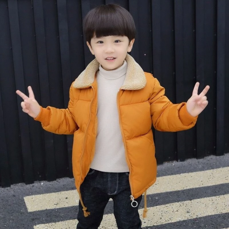 Unisex Kids Thickened Puffer Jacket Winter Warm Cotton Padded Coat Children Outerwear