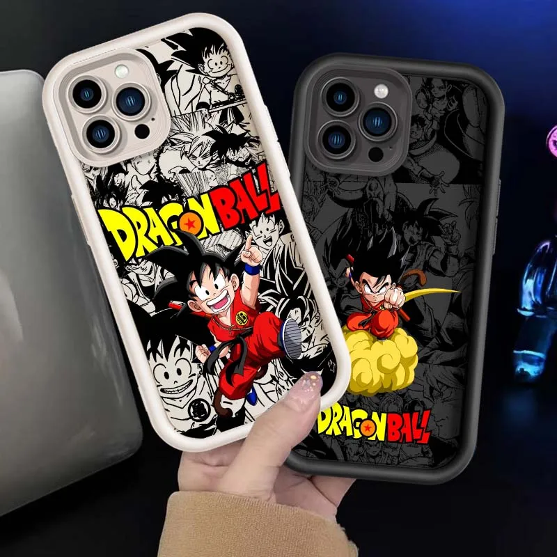

Dragon Ball Art Son Goku Phone Case For Apple iPhone 16 15 14 13 12 11 Pro Max Plus Eye Ladder Soft TPU Silicone