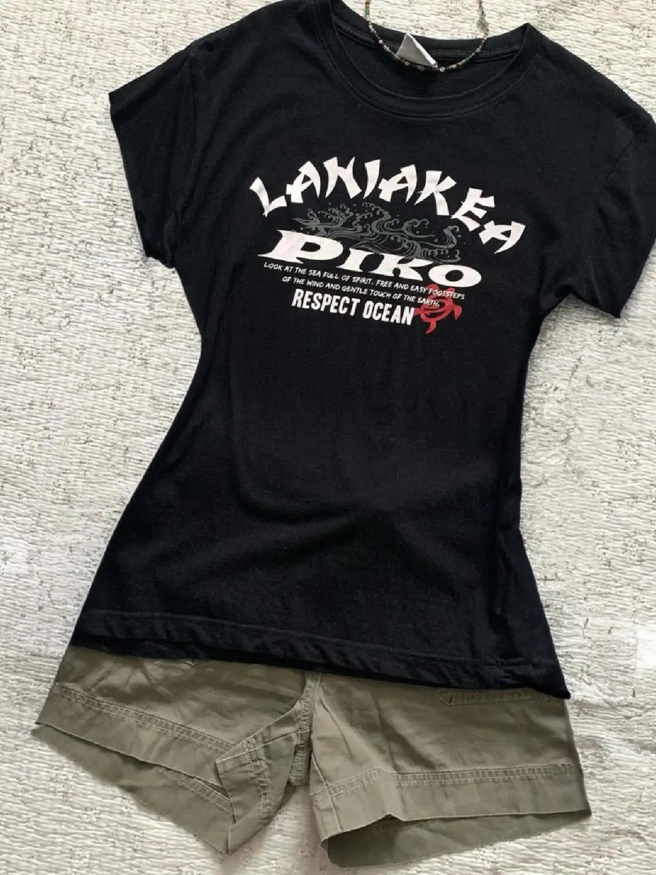 

Original Design itao Women's T-irt Bla Slimming Vintage American Sle Printed ort Sve round Ne Top