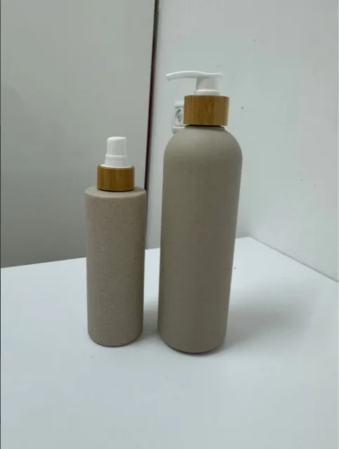 

Frosted Wheat Straw Pla Compostable Cosmetic Shampoo Lotion Pump Bottles Biodegradable Plastic Custom Printed 100ml 250ml 500ml