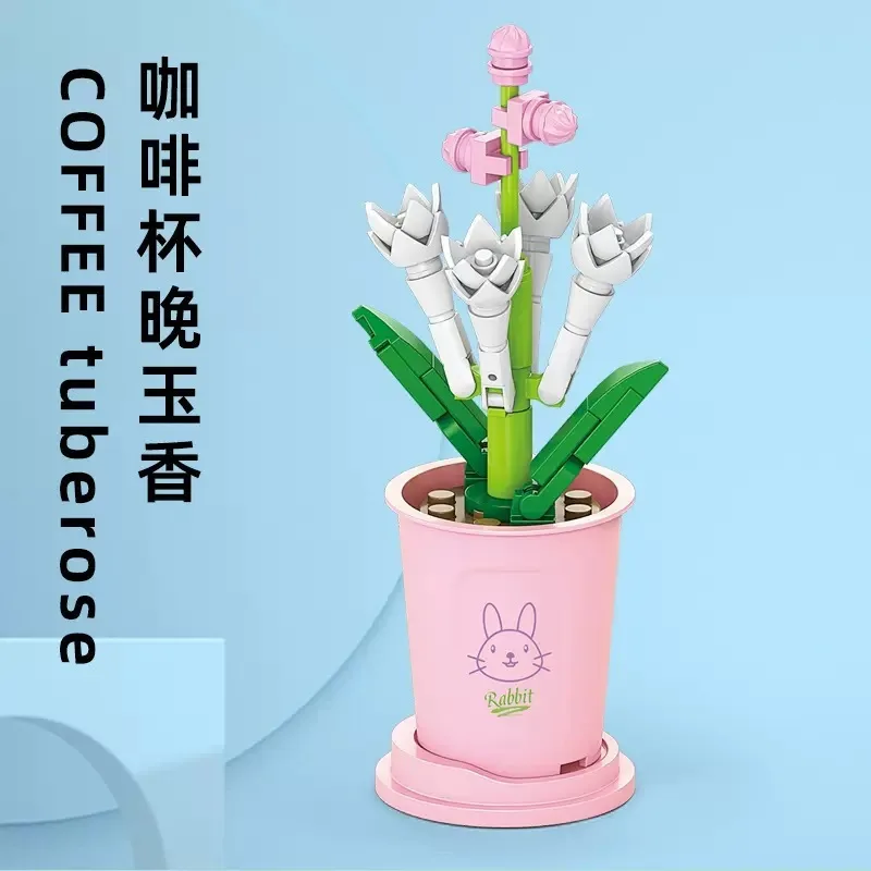 Flower Building Blocks Toys Potted Plant Compatible Classic Brick Assembly Toys Collection Gift Souvenir