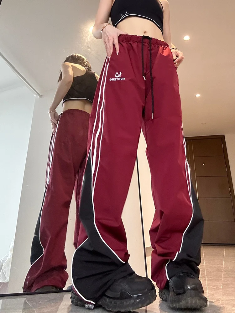 Zoki Retro American Letter Cargo Pant Women Harajuku Streetwear