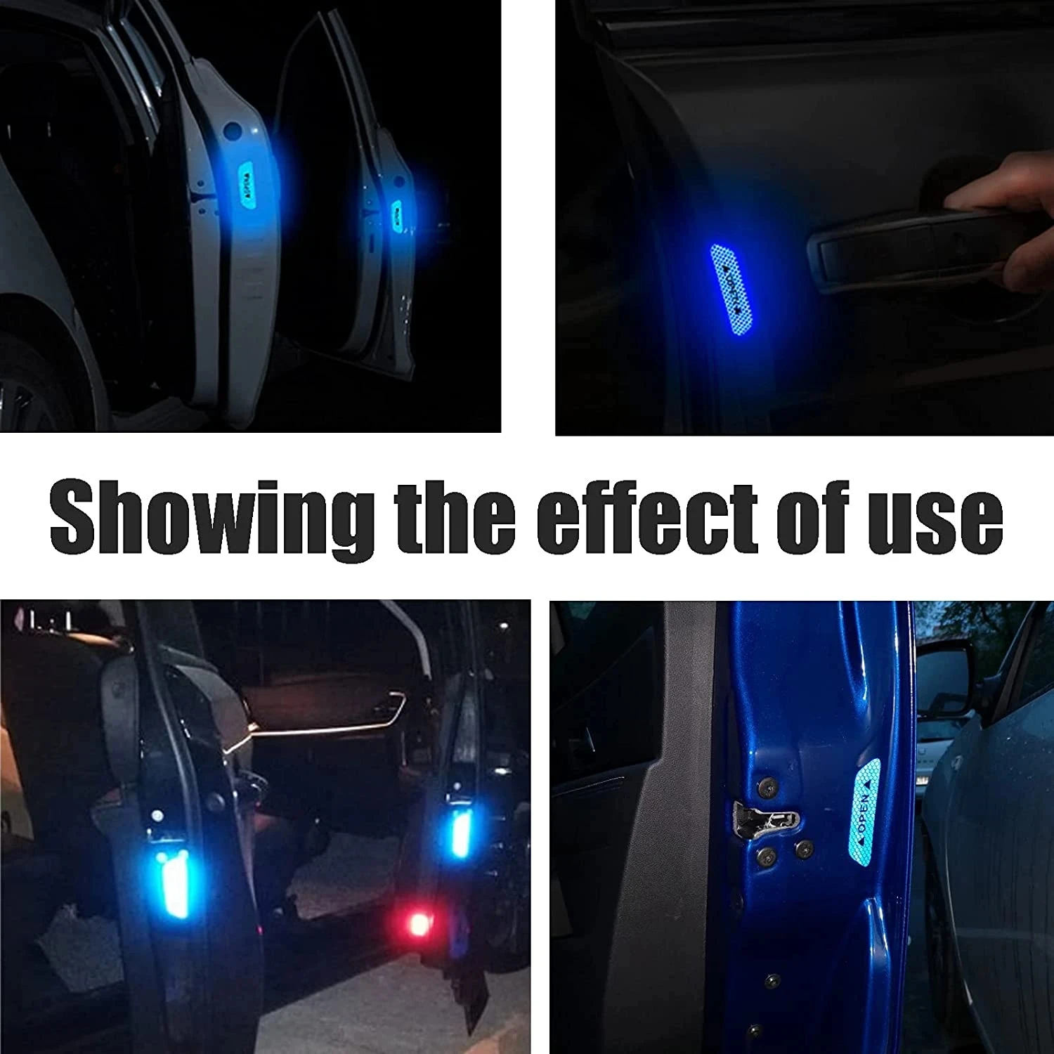 4PCS Fluorescent Car Reflective Strips Warning Stickers For Lada granta vesta kalina priora niva xray largus Opel Astra H G J