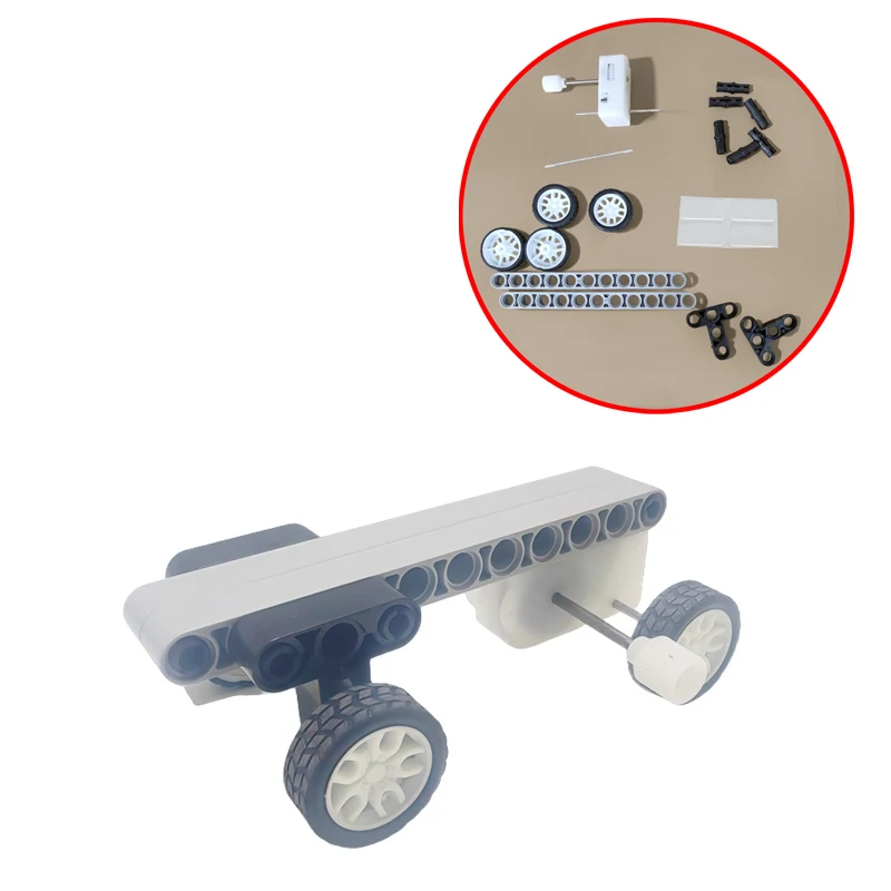 Slow Speed-Limited Gearbox Car Model Assembly Kit 4.3cm Axle Wind-Up Chassis Toy Base Accessories for DIY Handmade Vehicle