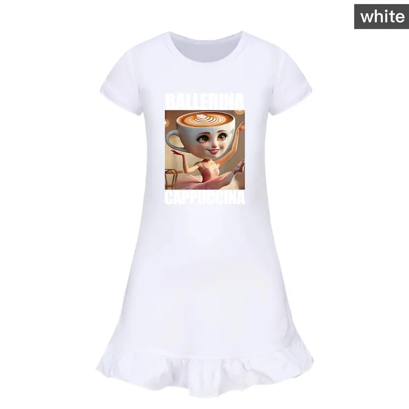 الصيف فتاة لطيف راقصة الباليه كابتشينا ثوب النوم الاطفال الكرتون تونغ الصحور منامة فستان لفتاة في سن المراهقة فستان سهرة فستان نوم الطفل #2