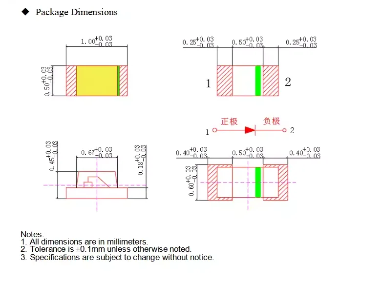 Perles de lampe à diode électroluminescentes, haute luminosité, LED SMD 100, jaune, bleu, vert, blanc, orange, violet, rose, rouge, 0402 pièces