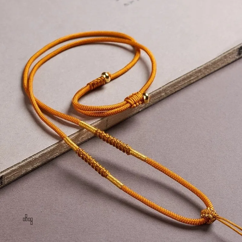 

Золотая веревка ручной работы, кулон, ожерелье, шнур, мужской и женский нефритовый капля Будды, общественная подвесная веревка, модные ювелирные изделия, аксессуар