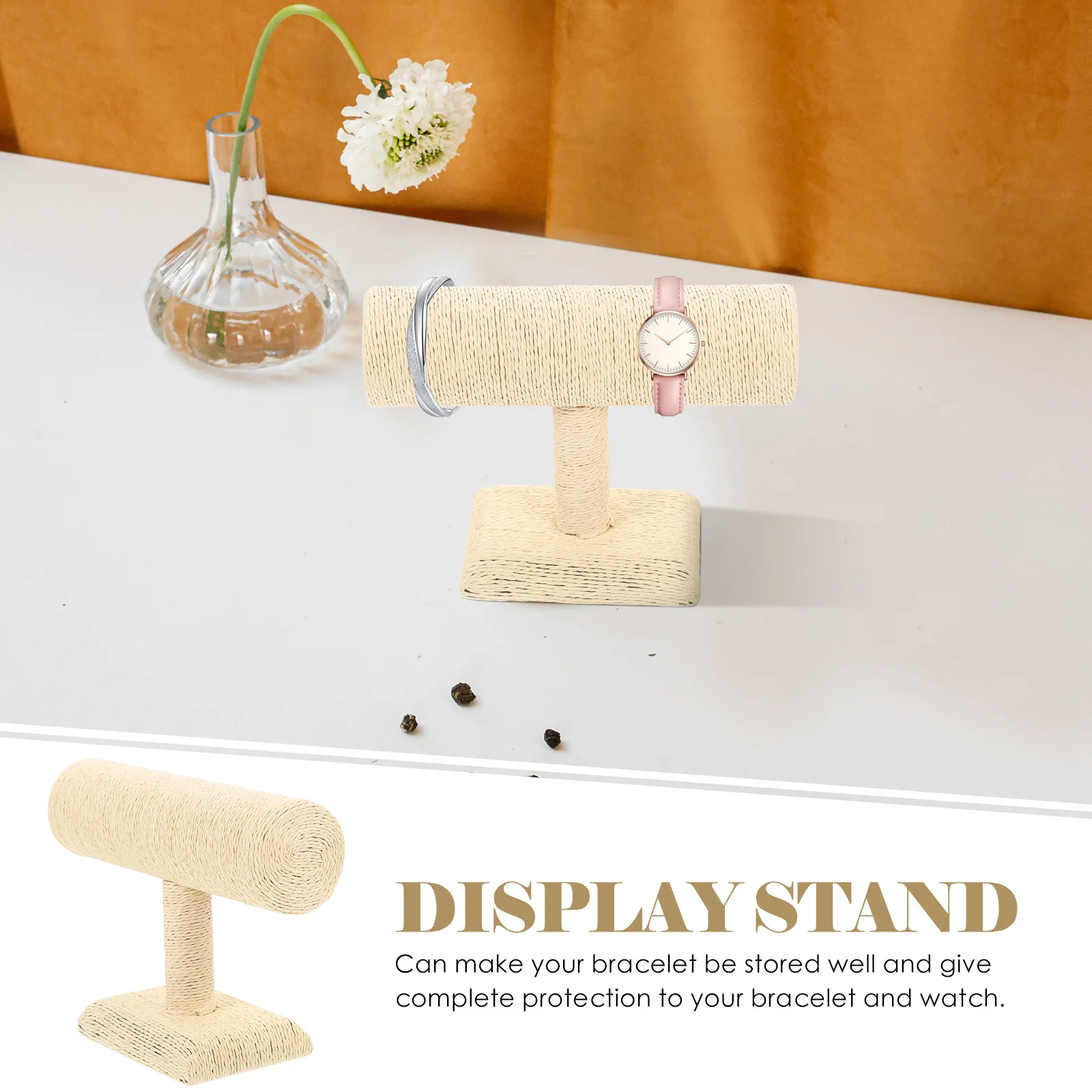 Jewelry Display Stand Desktop T-Shaped Bracelet Holder Decorative Rack for Watch Bangle Organizer Jewelry Stand