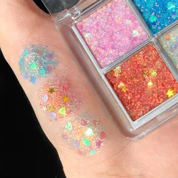 Sequins Eyeshadow Palette Shiny Waterproof  Big Sequins Glitter Eye Shadow Diamond Shimmer Pigment Make Up Palette 4 Colors