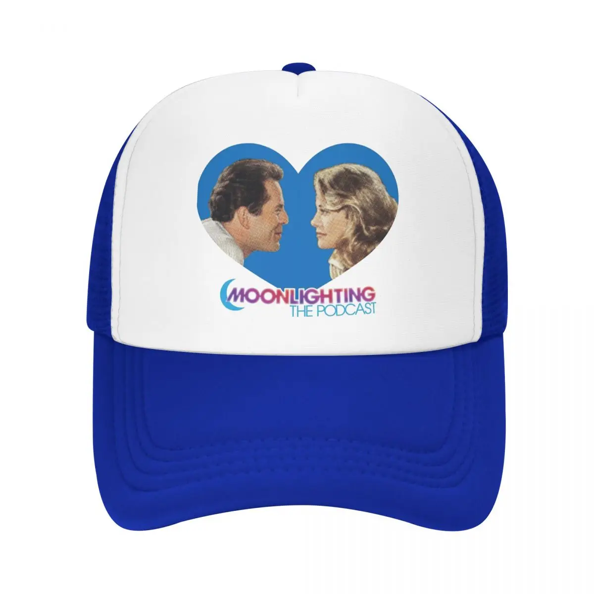 Summer Cooling Moonlighting The Podcast Mesh Sun Cap Unisex David and Maddie Heart Adjustable Foam Trucker Hats