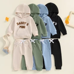 2024-06-11 Lioraitiin 0-3Y Baby Boy Track Suit Letter Embroidery Long Sleeve Hoodies and Elastic Sweatpants Outfits for Toddler