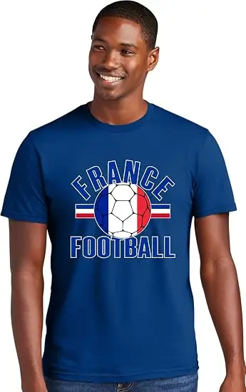 Frankreich Fußball Französisches Fußball-T-Shirt aus Weicher Baumwolle Y2k Fußball-Spieltag Grafik-Bekleidung Frankreich-Team Fans Personalisiertes Trikot-Shirt – Detail 20