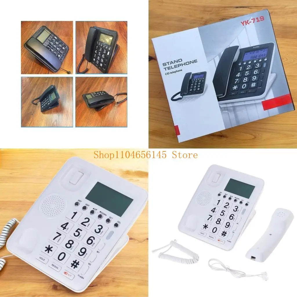 5asd Landline Telephone Big Buttons Desktop Corded Telephone Home Fixed Phone