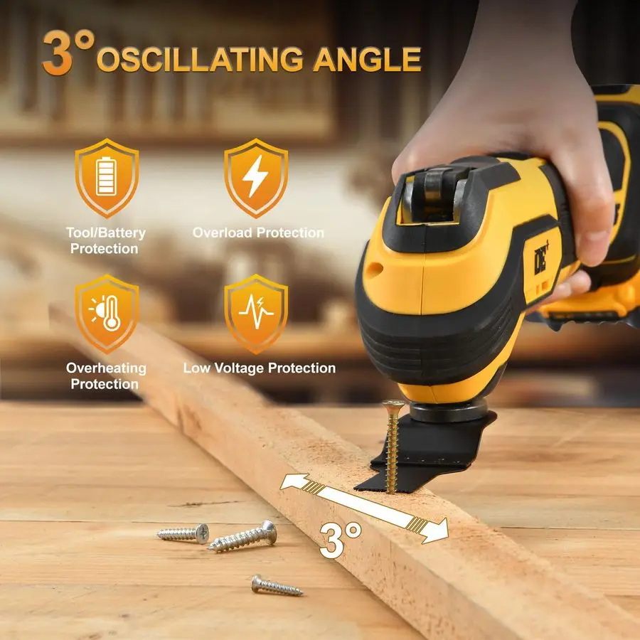 مجموعة أدوات متعددة متأرجحة لبطارية Dewalt 20V Max، 21000 OPM، 6 سرعات، أداة تتأرجح لاسلكية، 23 قطعة من الملحقات، فرشاة