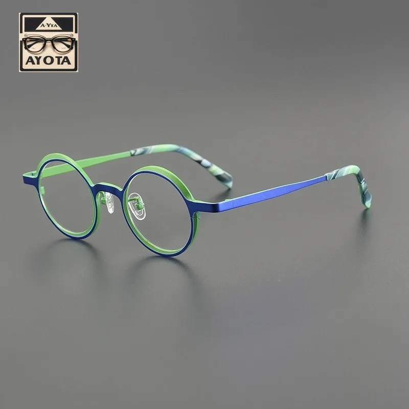 Ultralight Multi-color Pure Titanium Glasses Frame Women's Round Personality Fashion Myopia Reading Prescription Eyewear for Men