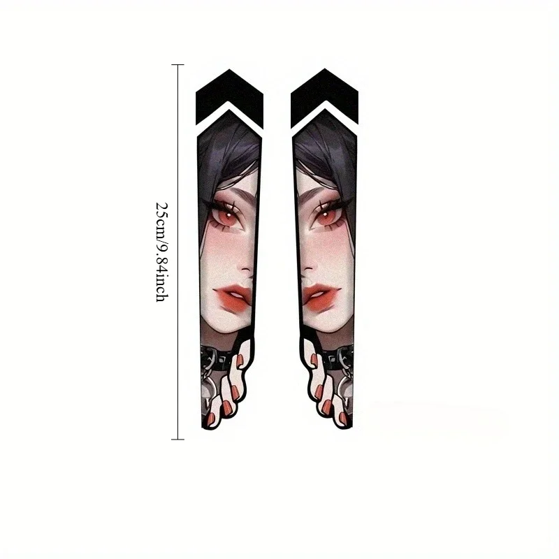 EVA Style JDM Anime Girl Sticker Pair Waterproof Die Cut Vinyl Decal for Motorcycle Helmet Car Fork Auto Racing Decor