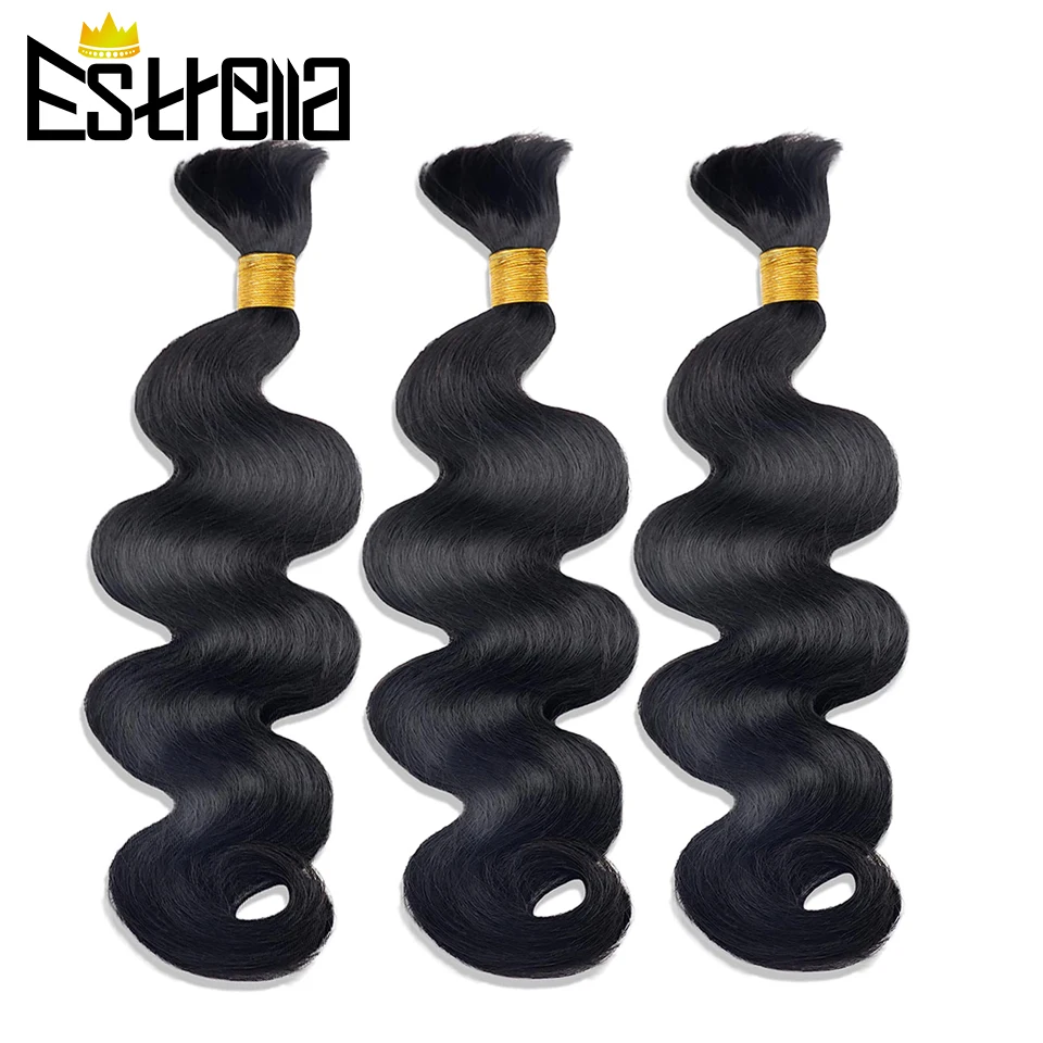 Natural Black Human Hair Bulk Hair Bundles For Braiding Body Wave Human Hair Braiding No Weft Brazilian Human Hair Extensions