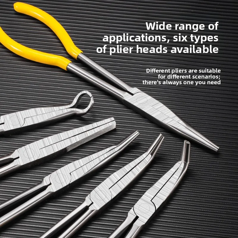 Industrial Long‑Nose Pliers, 11 Inch Large Multifunctional High‑Hardness High‑Carbon‑Steel Long‑Handle Maintenance
