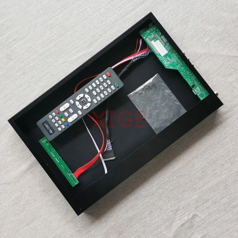 Drive Board+Metal Case Kit Fit LTN156AT19-001 LTN156AT20-H01 1366x768 LVDS 40 Pin HDMI+VGA+AV+USB Analog TV 15.6