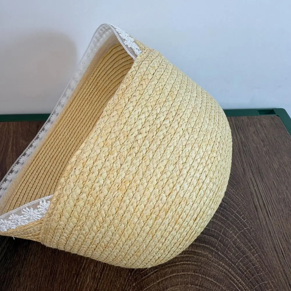

Casual UV Protection Lace Straw Hat Weave Daisy Sunscreen Hat Flower Beach Sun Hat Equestrian Hat Woman/Female