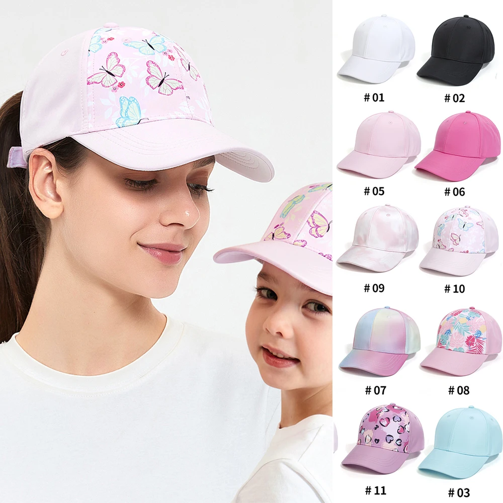 Parent-Child Baseball Cap Fashion High Ponytail Hat Summer Hat Outdoor Sun Protection Peaked Cap Adjustable Quick Drying Sun Hat