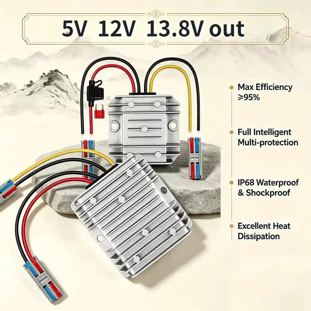 DC/DC 12V Step Up to 24V 3A Voltage Booster Converter With Fuse Connectors Waterproof Module Transformer For Golf Cart Club Car