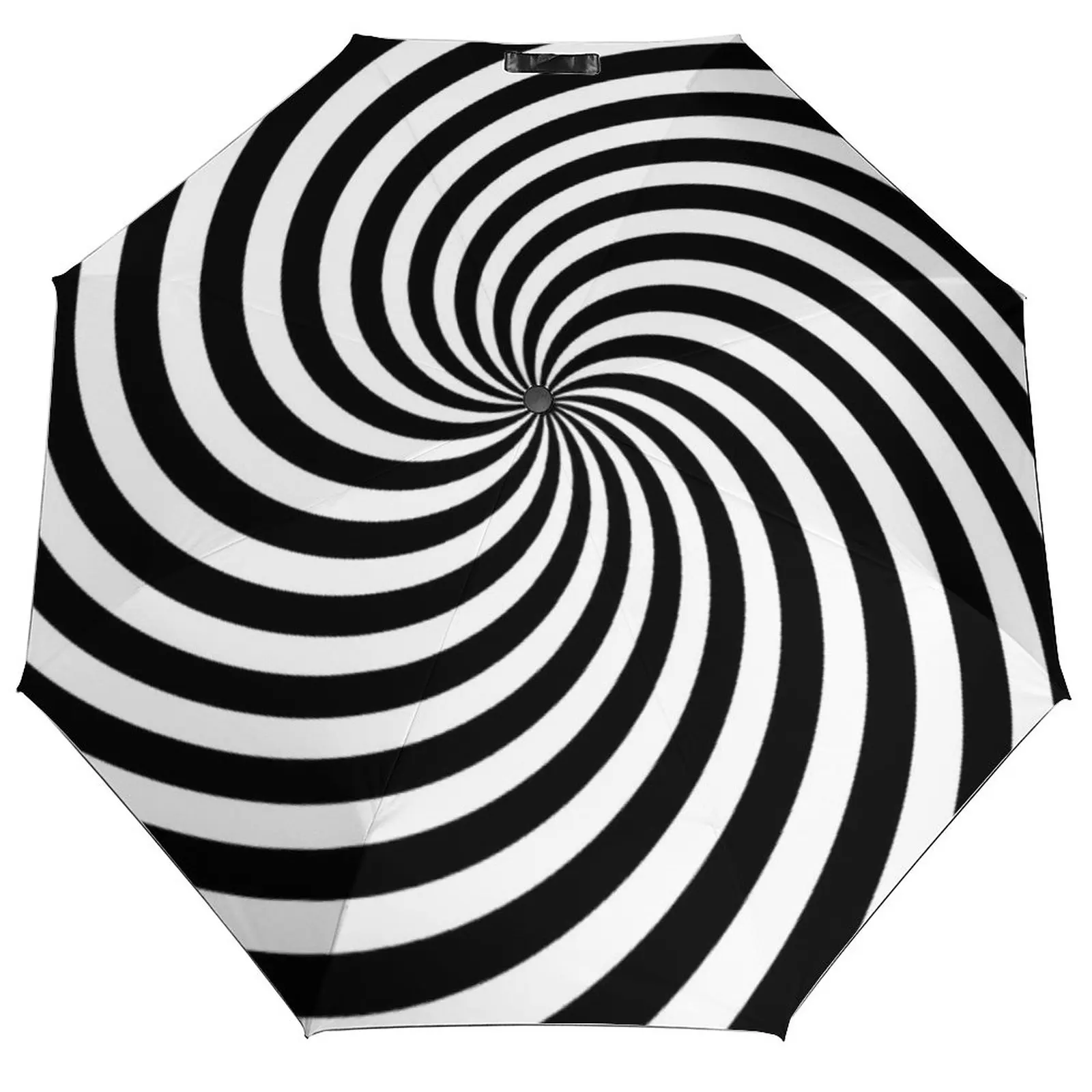 Black White Line 3 Fold Automatic Umbrella Pop Art Spiral Carbon Fiber Frame Umbrella Ligthweight Windproof Umbrellas for Male