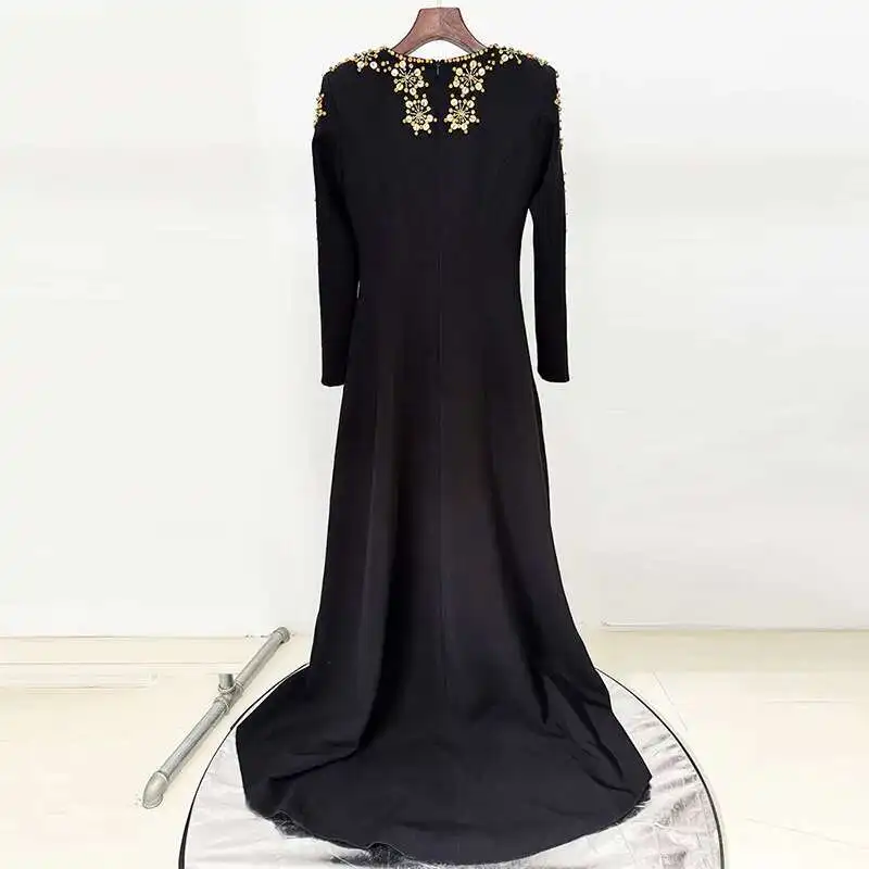 BJTZ جودة المضيف مساء اللباس 2025 ستار سلسلة الصناعة الثقيلة مسمار حبة ومجموعة الماس الجبهة شوكة ذيل صغير فستان طويل