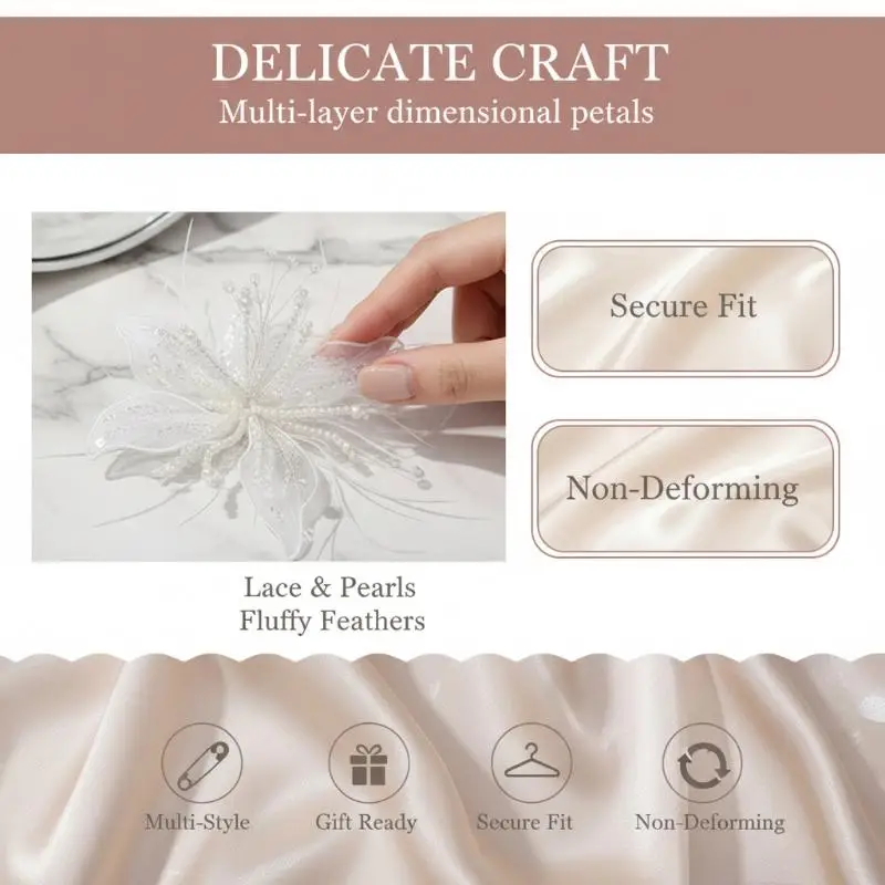 1 Pcs Crystal Flower Lace Studded Patch Feather Pearl 3D Organza Flower Patch Twisted Wire Handmade DIY Sewing Decals