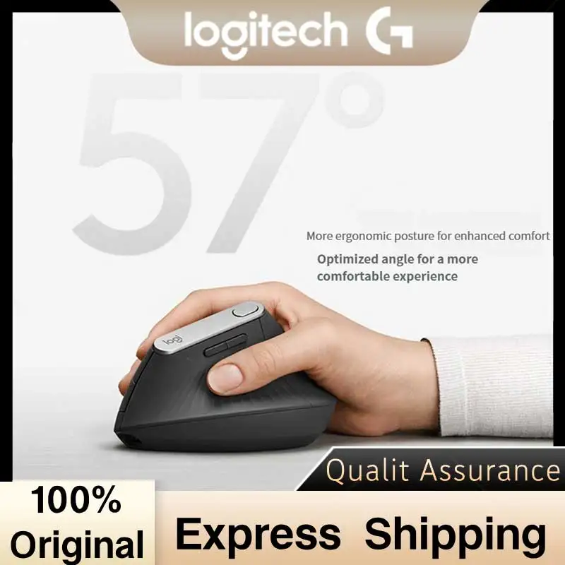 

Logitech MX Vertical Wireless Ergonomic Mouse Reduce Muscle Strain Multi-device Switch Move Content Between Windows Mac Computer
