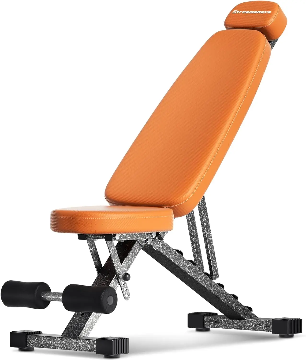 Adjustable Fitness Bench, Foldable Extended Headrest, 192 Positions Incline Decline, 900LBS Home Gym Training