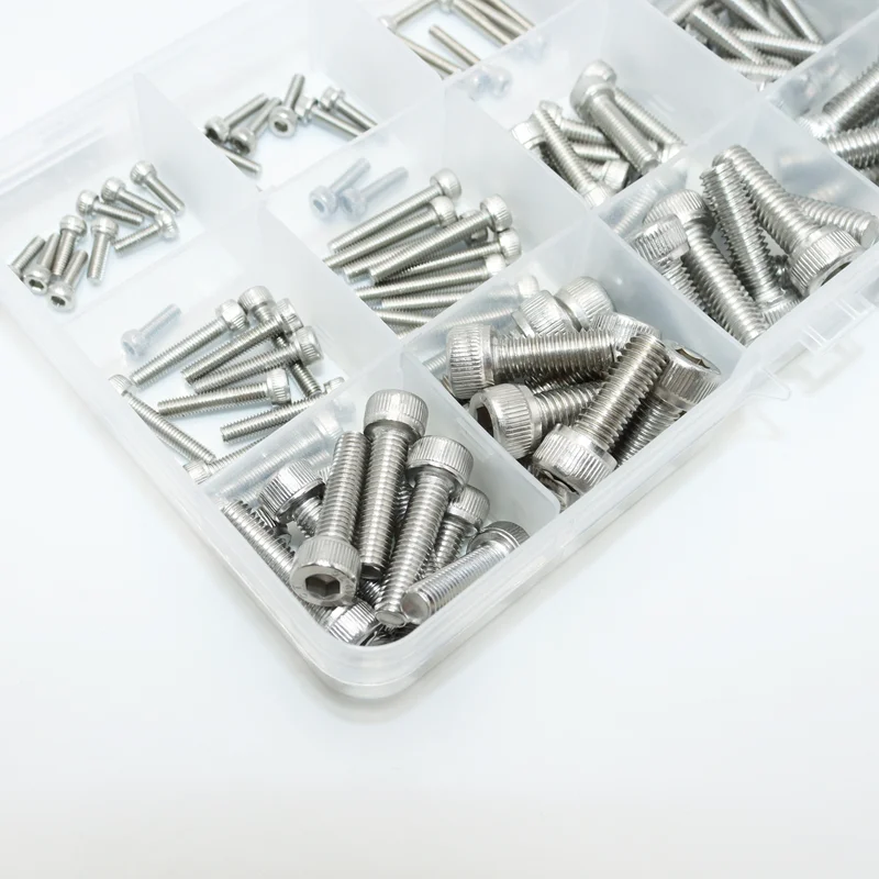 M2 M3 M4 M5 M6 M8 Hex Allen Socket Cap Head Screw Nut Kit 304 Stainless Steel DIN912 DIY Hexagon Bolt Nut for Furniture Ship Car