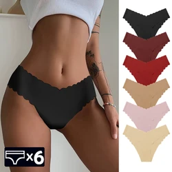 6Pcs/Set Women's Seamless Panties Sexy Ruffles Underwear for Woman Invisible G Strings Thongs Woman Linegrie Intiamtes 6 Pieces