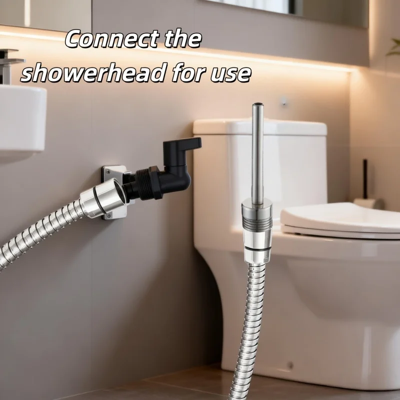 

Портативный набор для душа из нержавеющей стали, 1 шт., удлинительная трубка для душа, подходит для всех душевых систем, аксессуары для ванной комнаты