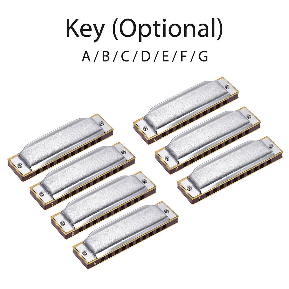 Suzuki 1072-C Folkmaster Standard 10-Hole Diatonic Harmonica Key of C 20 Tone for Beginner Student