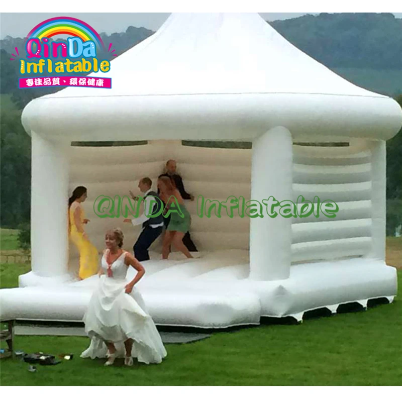 Inflável branco Bouncy castelo para venda, bouncer casamento, personalizado disponível, alta qualidade, entrega rápida