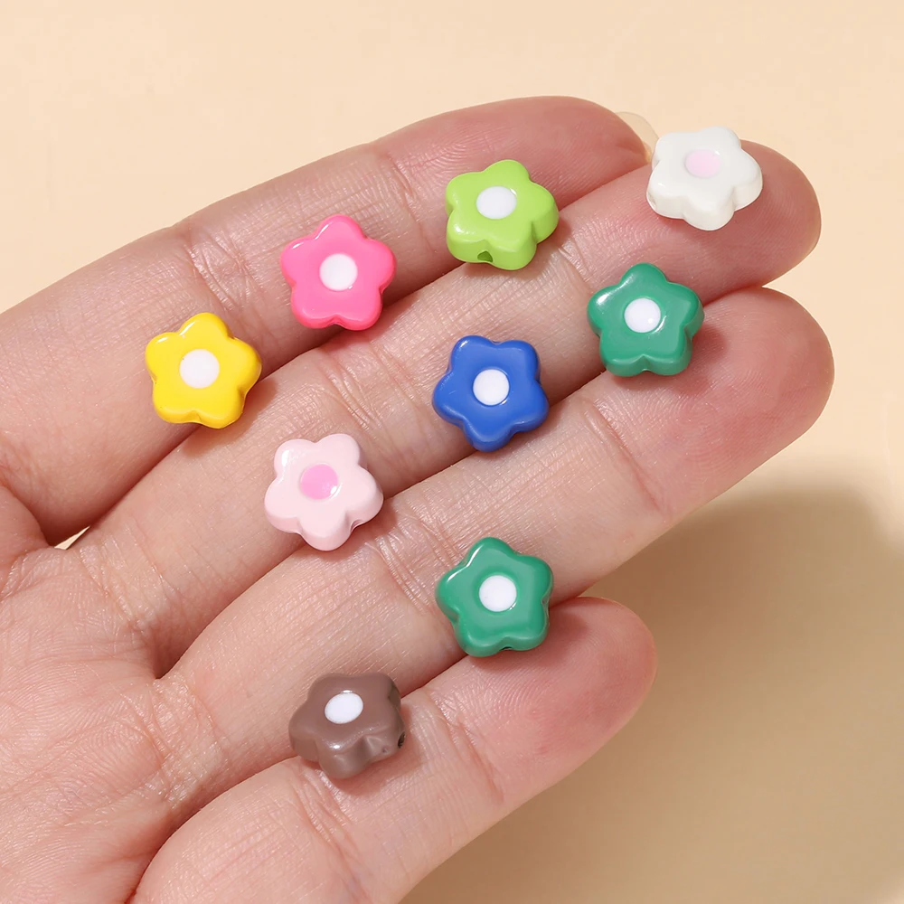 

5Pcs/Lot Colorful Acrylic Flower Loose Spacer Beads for Handmade Jewelry Making DIY Bracelet Necklace Earrings Accessories
