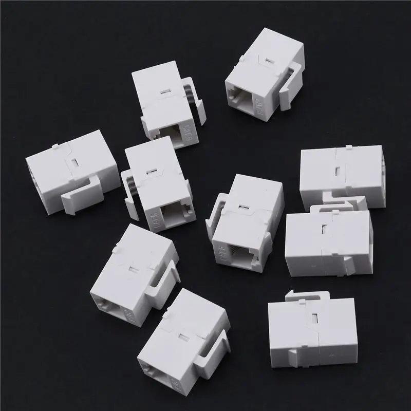 ABRI-200Pcs RJ45 Connector Keystone Jack Cat6 Extension Coupler Ethernet Network LAN Cat 6 Coupler Jacks Extend Adapter,White