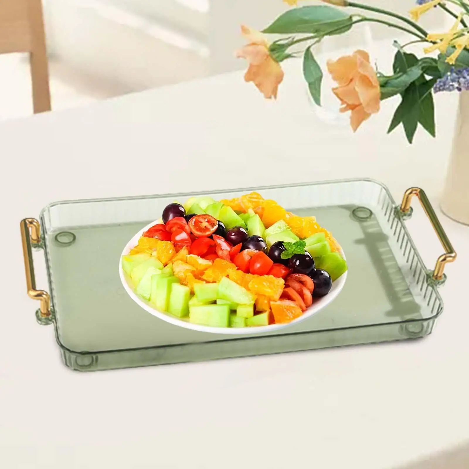 Serving Tray 12.2x7.87 inch Elegant Modern Snack Appetizer Jewelry Dish Platter for Office Kitchen Party Bathroom Entertaining