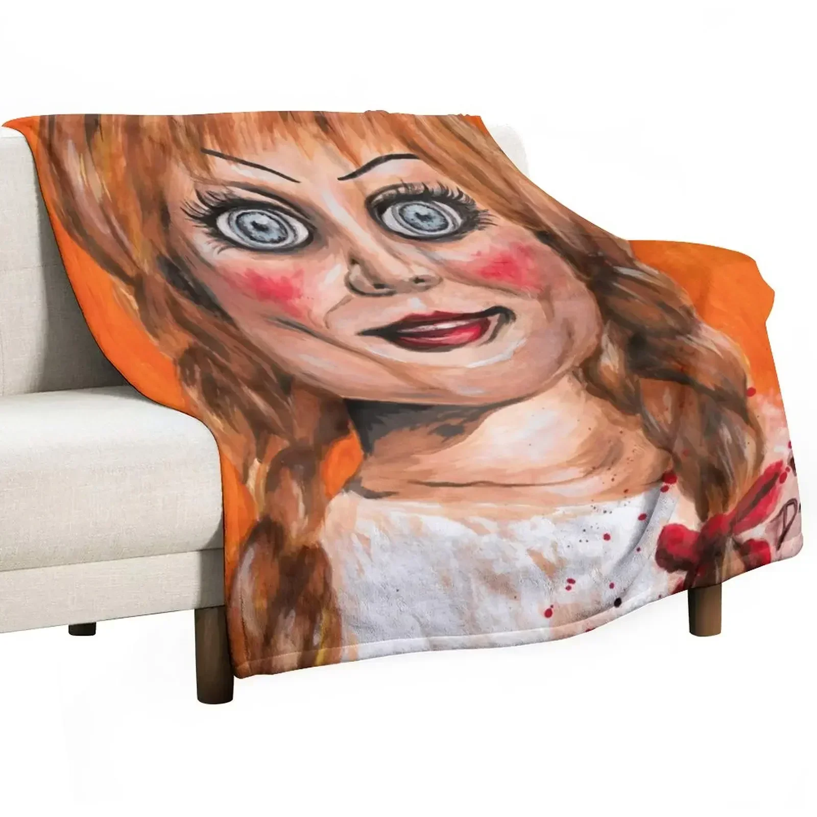 

Annabelle Horror Doll Throw Blanket Cozy Home Blanket Gift for Christmas Holiday