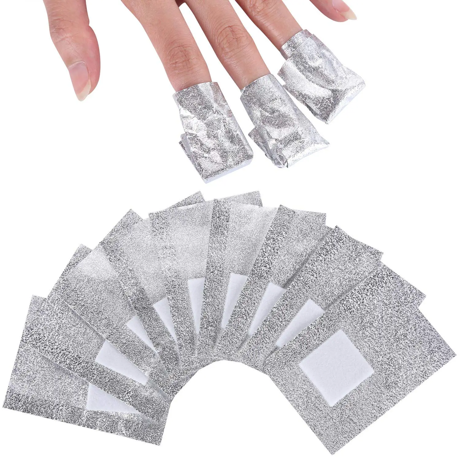 

600 PCS Nail Foil Wraps with 1.22 Inch Cotton Pads for Gel Polish Removal, Soak Off Foils