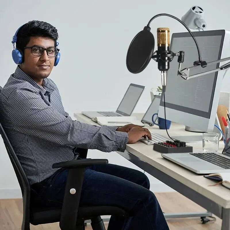 ل BM800 V8 مجموعة كارت الصوت المهنية مكثف الصوت هيئة التصنيع العسكري استوديو الغناء ل كاريوكي بودكاست تسجيل البث المباشر