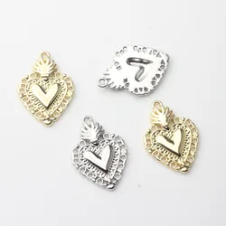 Fashion Zinc Alloy Charms: Alloy Lace Edge Heart-shaped Accessories for DIY Jewelry Earrings Wholesale10pcs/lot