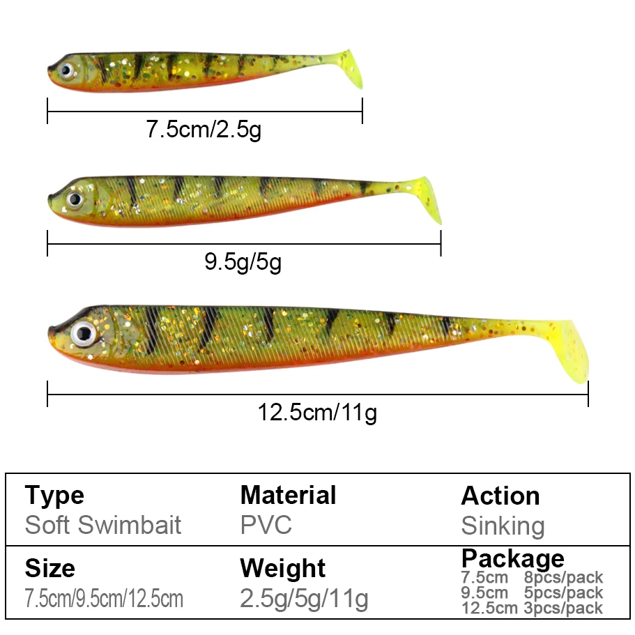 Spinpoler Soft Plastic Fishing Lure Paddle Tail Swimbait Predator Artificial Bait Jig Head Drop Shot Rig Pike Perch Walleye Sea