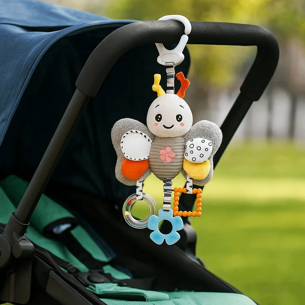 PP القطن الكرتون الحيوان جرس أرنب البطريق التعليم المبكر الوليد خشخيشات الحسية مونتيسوري حشرجة عضاضة سرير الطفل #1