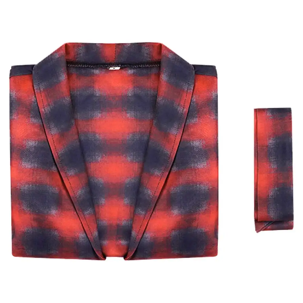 Fancy Dress One Battle After Another BOB Cosplay For Men Red Plaid Coat 2025 Movie Costume Halloween Adult Man Party Outfits view 5
