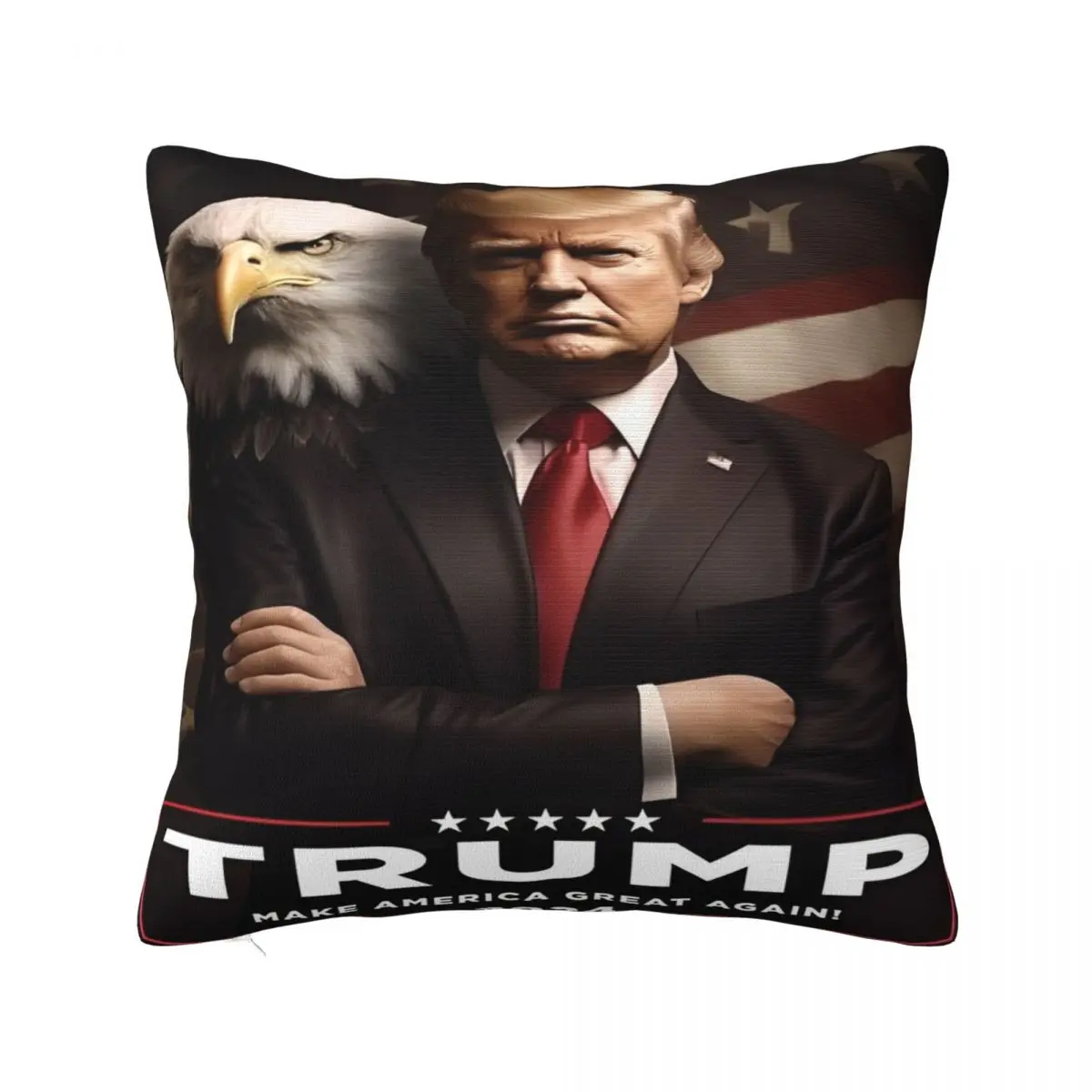 Trump Vance 2024 President Election Pillowcase Merchandise Printed Cushion Cover Throw Pillow Cover Sofa Decorations Zippered